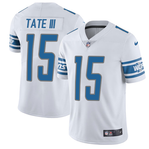 Nike Lions #15 Golden Tate III White Men's Stitched NFL Vapor Untouchable Limited Jersey - Click Image to Close